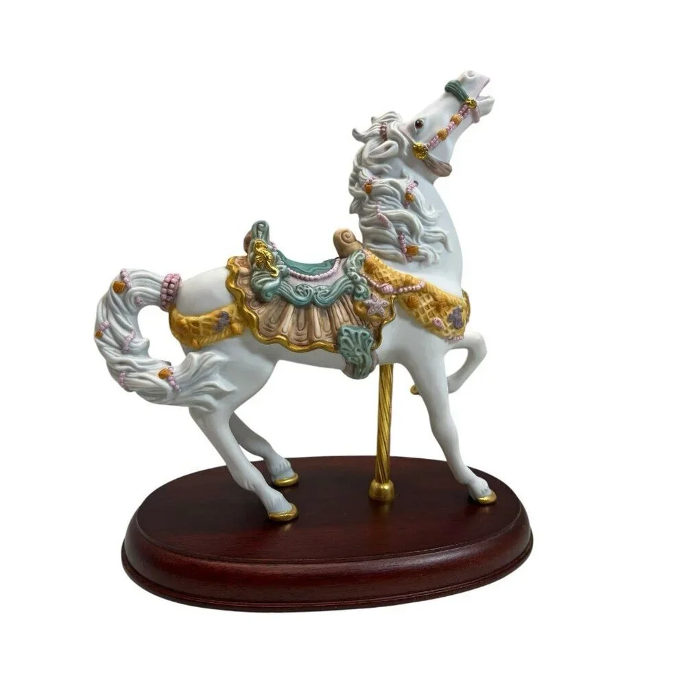 NEW LENOX The Seaside Horse Fine Porcelain Figurine 24K Gold Trim 1993 White